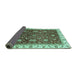 Sideview of Abstract Turquoise Modern Rug, abs3241turq