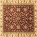 Square Abstract Brown Modern Rug, abs3241brn