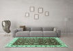 Machine Washable Abstract Turquoise Modern Area Rugs in a Living Room,, wshabs3241turq