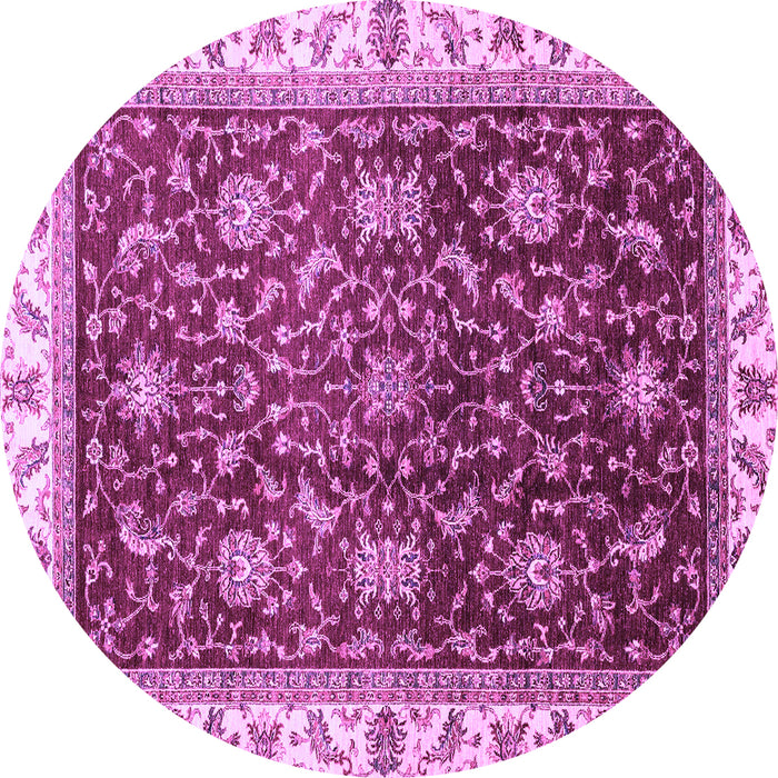 Round Abstract Purple Modern Rug, abs3241pur