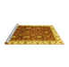 Sideview of Machine Washable Abstract Yellow Modern Rug, wshabs3241yw