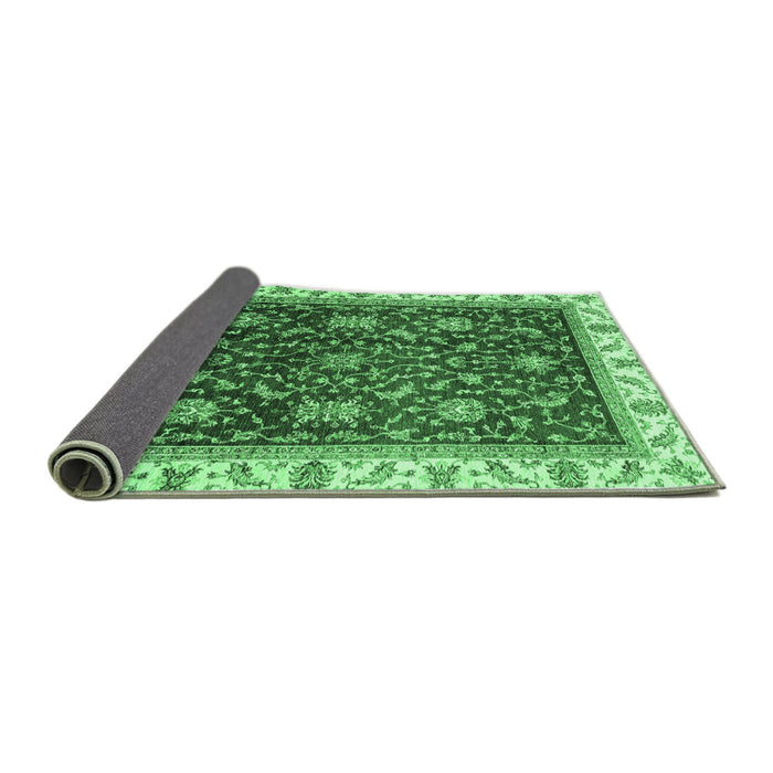 Sideview of Abstract Emerald Green Modern Rug, abs3241emgrn