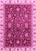 Machine Washable Abstract Pink Modern Rug, wshabs3241pnk