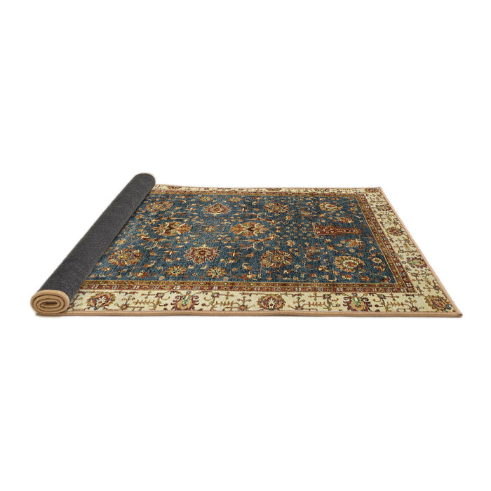 Sideview of Abstract Brownish Green Modern Rug, abs3242