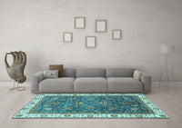 Machine Washable Abstract Light Blue Modern Rug, wshabs3242lblu