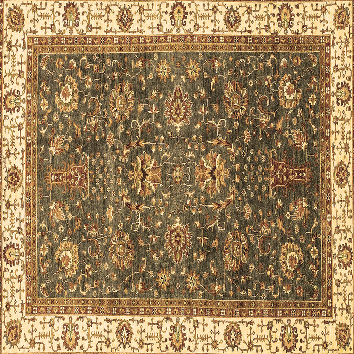 Square Abstract Brown Modern Rug, abs3242brn
