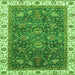 Square Abstract Green Modern Rug, abs3242grn