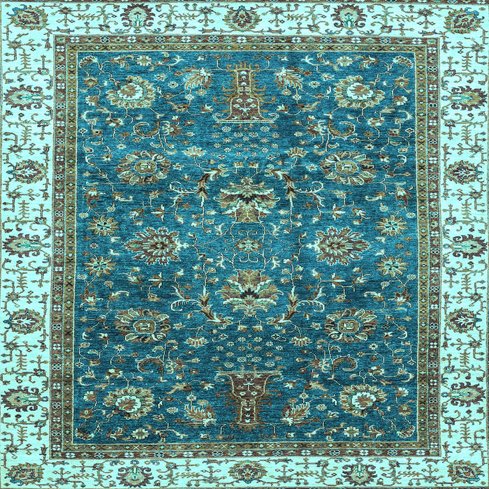 Square Machine Washable Abstract Light Blue Modern Rug, wshabs3242lblu