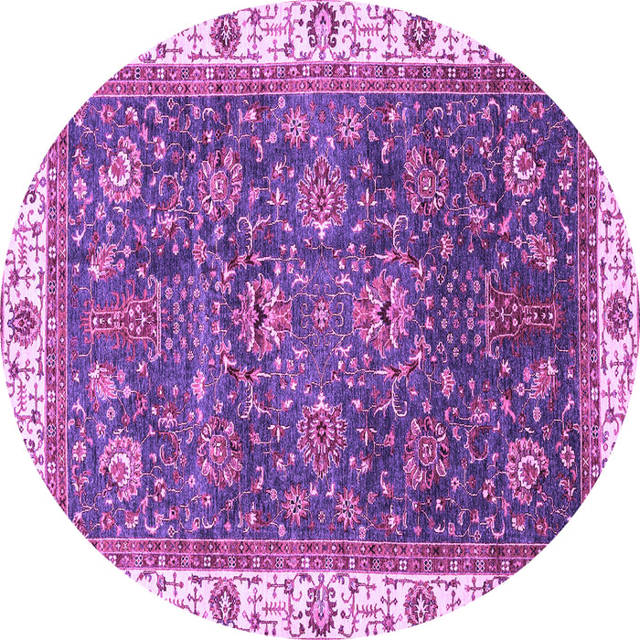 Round Abstract Purple Modern Rug, abs3242pur
