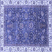 Square Abstract Blue Modern Rug, abs3242blu