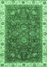 Machine Washable Abstract Emerald Green Modern Area Rugs, wshabs3242emgrn