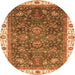 Round Abstract Orange Modern Rug, abs3242org