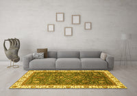 Machine Washable Abstract Yellow Modern Rug, wshabs3242yw