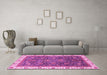 Machine Washable Abstract Pink Modern Rug in a Living Room, wshabs3242pnk