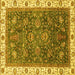 Square Abstract Yellow Modern Rug, abs3242yw