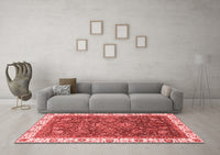 Machine Washable Abstract Red Modern Rug, wshabs3242red