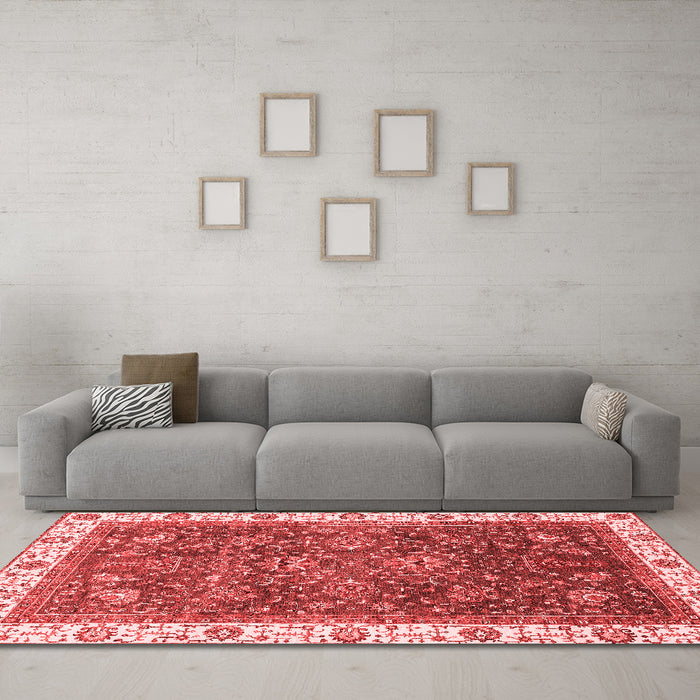 Modern Red Washable Rugs