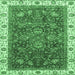 Square Abstract Emerald Green Modern Rug, abs3242emgrn