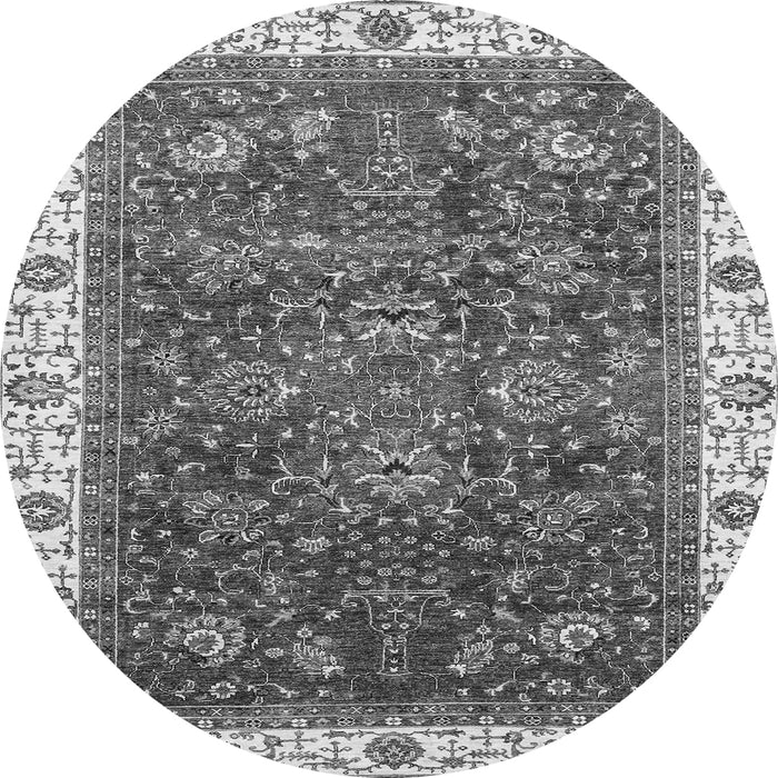 Round Machine Washable Abstract Gray Modern Rug, wshabs3242gry