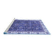 Sideview of Machine Washable Abstract Blue Modern Rug, wshabs3242blu