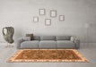 Machine Washable Abstract Orange Modern Area Rugs in a Living Room, wshabs3242org