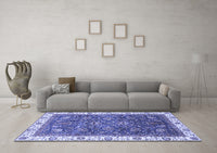 Machine Washable Abstract Blue Modern Rug, wshabs3242blu