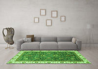 Machine Washable Abstract Green Modern Rug, wshabs3242grn