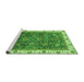 Sideview of Machine Washable Abstract Green Modern Area Rugs, wshabs3242grn