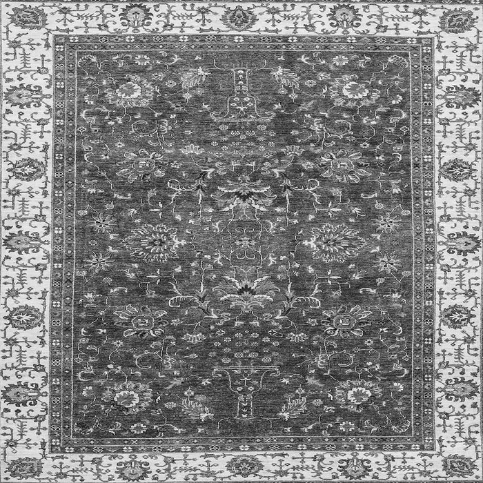 Square Abstract Gray Modern Rug, abs3242gry