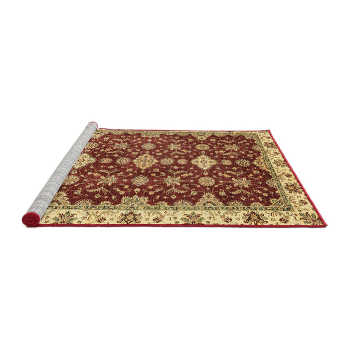Sideview of Machine Washable Abstract Tomato Red Rug, wshabs3243
