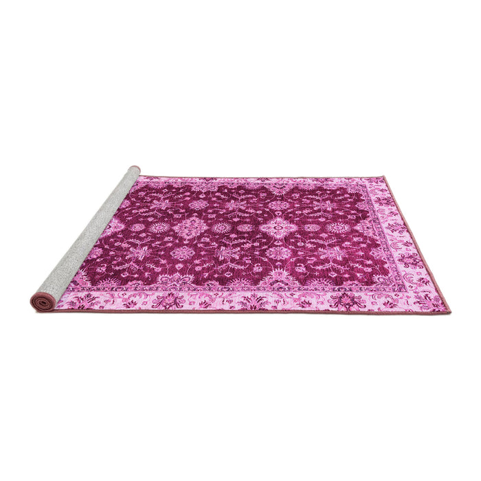 Sideview of Machine Washable Oriental Pink Traditional Rug, wshabs3243pnk
