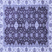 Square Oriental Blue Traditional Rug, abs3243blu