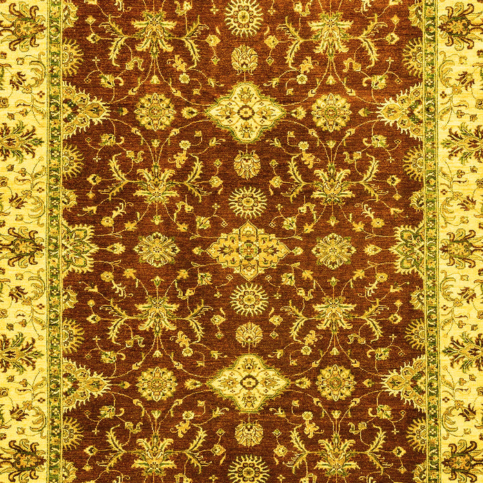 Machine Washable Oriental Yellow Traditional Rug, wshabs3243yw