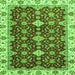 Square Machine Washable Oriental Green Traditional Area Rugs, wshabs3243grn