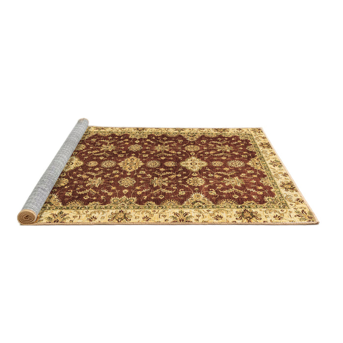 Sideview of Machine Washable Oriental Brown Traditional Rug, wshabs3243brn