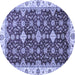 Round Oriental Blue Traditional Rug, abs3243blu