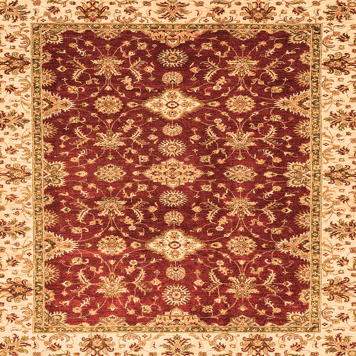 Square Oriental Orange Traditional Rug, abs3243org