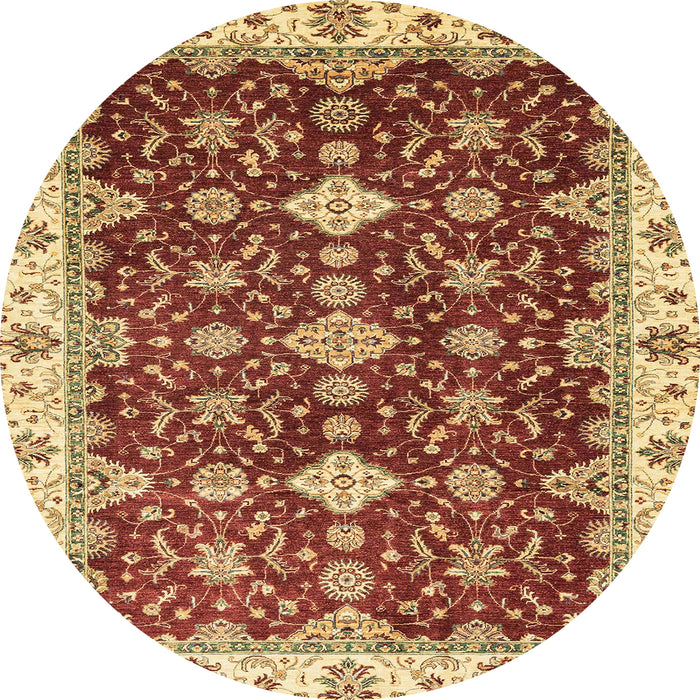 Round Abstract Red Oriental Rug, abs3243