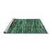 Sideview of Machine Washable Abstract Turquoise Modern Area Rugs, wshabs3244turq