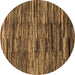 Round Abstract Brown Modern Rug, abs3244brn