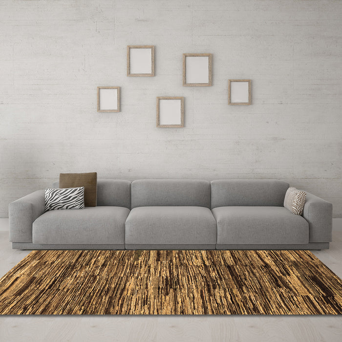 Machine Washable Abstract Brown Modern Rug in a Living Room,, wshabs3244brn