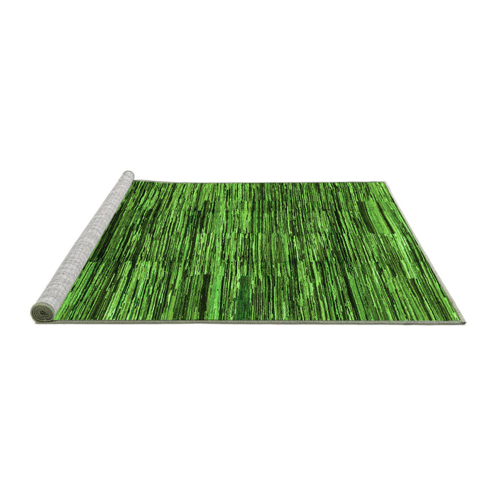 Sideview of Machine Washable Abstract Green Modern Area Rugs, wshabs3244grn