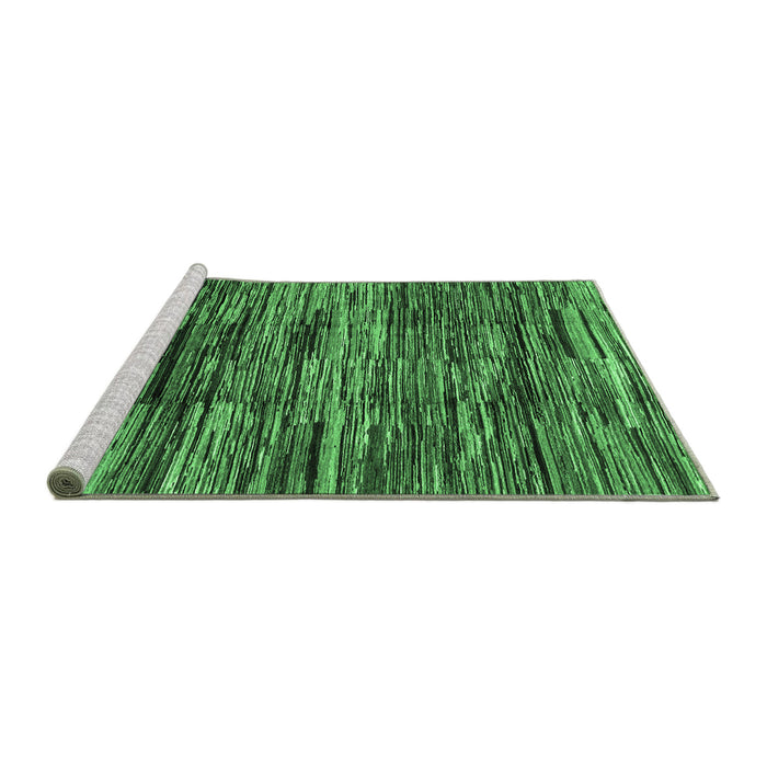 Sideview of Machine Washable Abstract Emerald Green Modern Area Rugs, wshabs3244emgrn