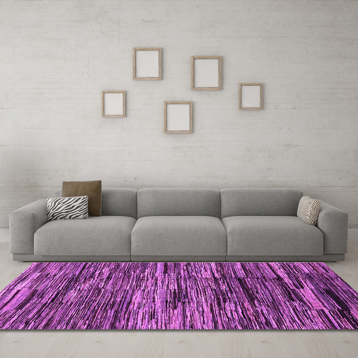 Machine Washable Abstract Purple Modern Area Rugs in a Living Room, wshabs3244pur