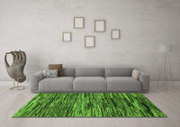 Machine Washable Abstract Green Modern Rug, wshabs3244grn