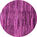 Round Machine Washable Abstract Pink Modern Rug, wshabs3244pnk