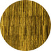 Round Abstract Yellow Modern Rug, abs3244yw