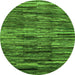 Round Machine Washable Abstract Green Modern Area Rugs, wshabs3244grn