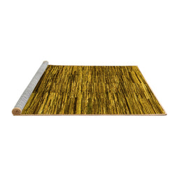 Sideview of Machine Washable Abstract Yellow Modern Rug, wshabs3244yw