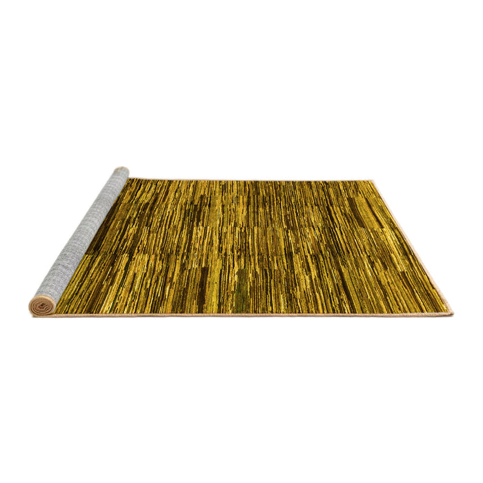 Sideview of Machine Washable Abstract Yellow Modern Rug, wshabs3244yw